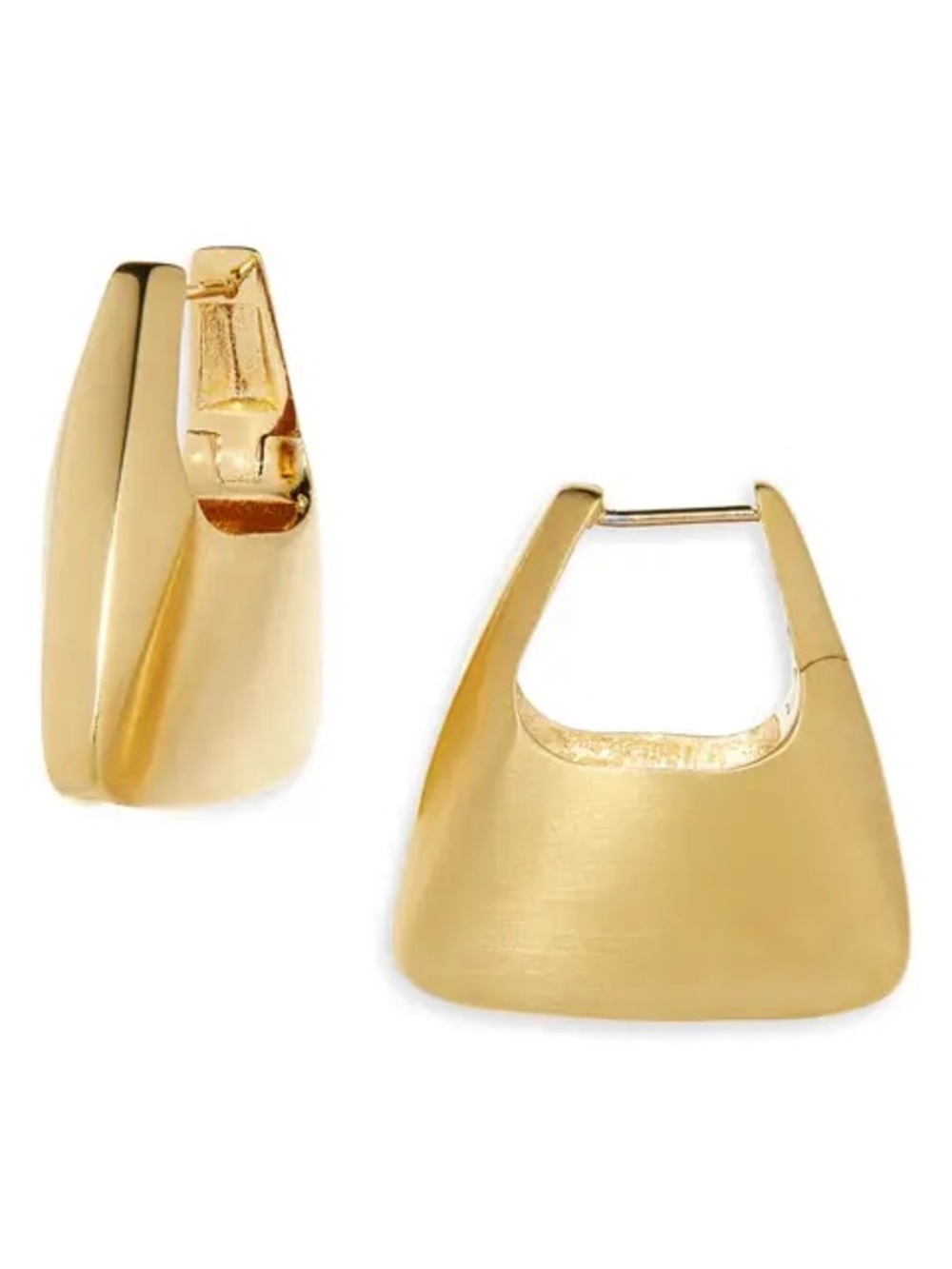 Dean Davidson Oslo Hinge Square Hoop Earrings 22k Gold Plate NWT